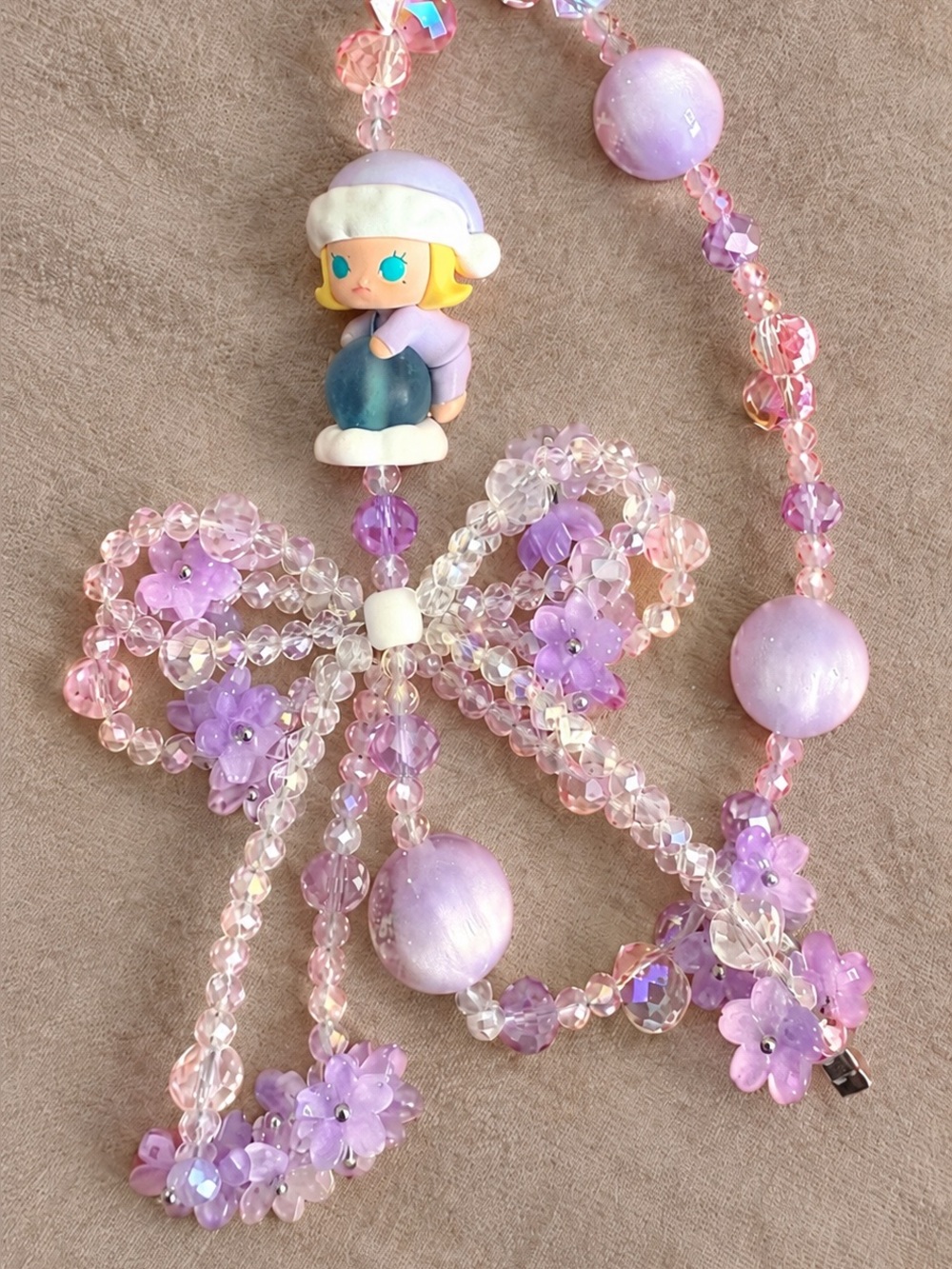 Handmade Phone/Key Chain w/ Molly from Light the Night Popbean series!